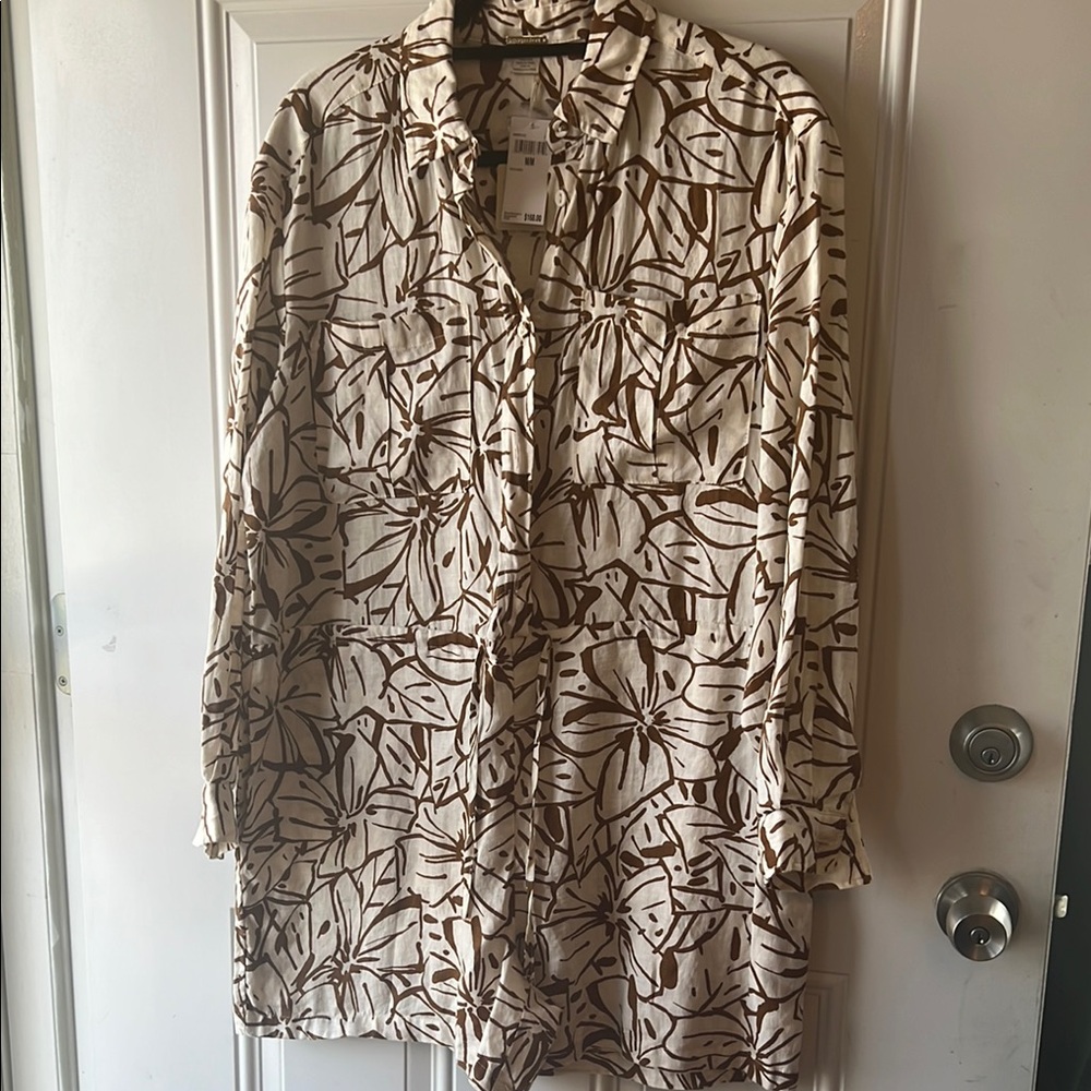 Magaschoni Brown and Cream Jumpsuit